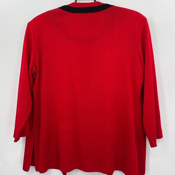 Misook 1X Black & Purple Knit Tank Top & Open Cardigan Jacket Set Quiet Luxury - Picture 4 of 8